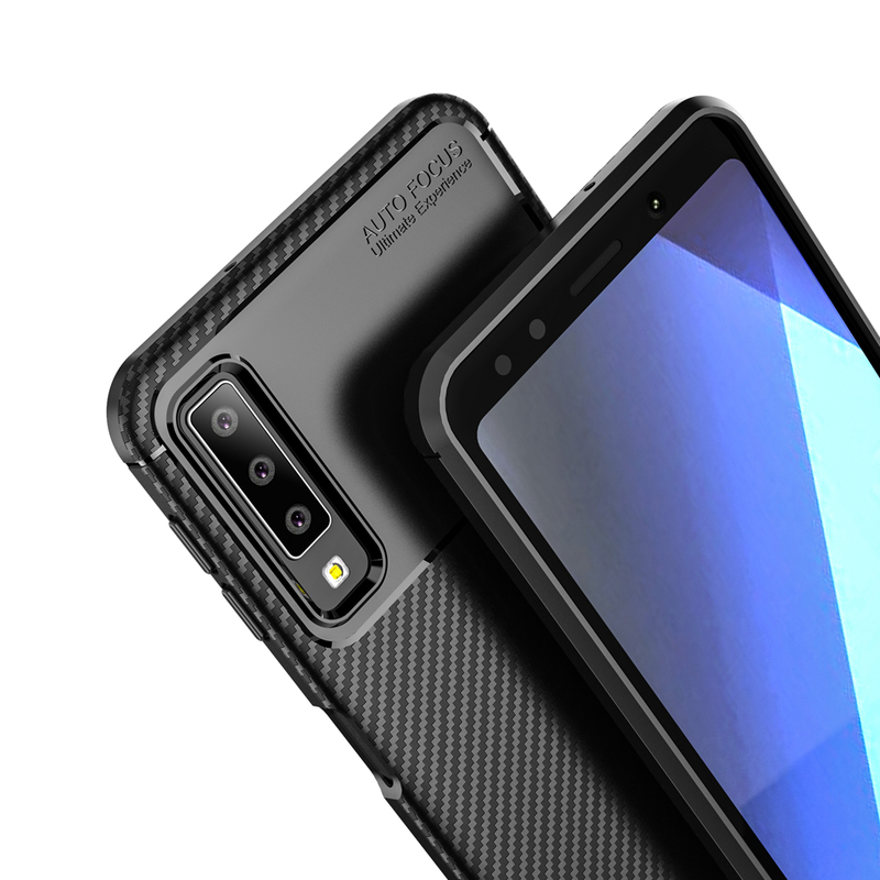 Husa Samsung Galaxy A7 2018 Mobster Carbon Skin Negru
