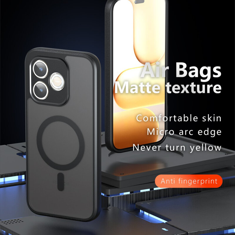 Husa Honor 600 Smart Techsuit PureFrost MagSafe, negru frost