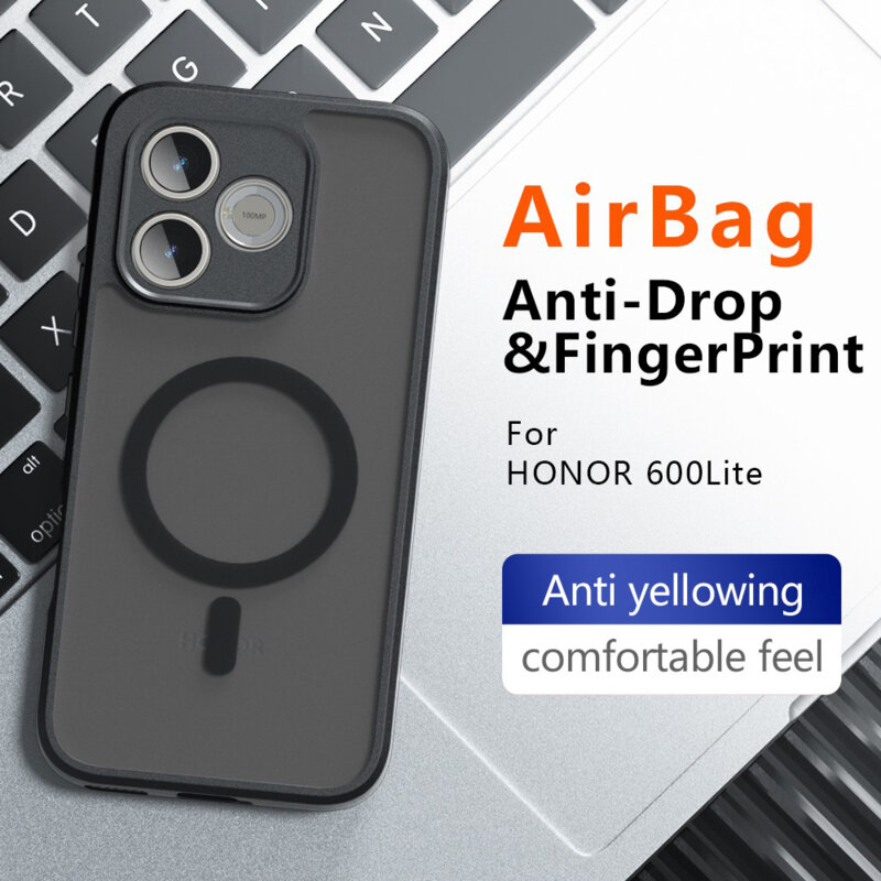 Husa Honor 600 Smart Techsuit PureFrost MagSafe, negru frost