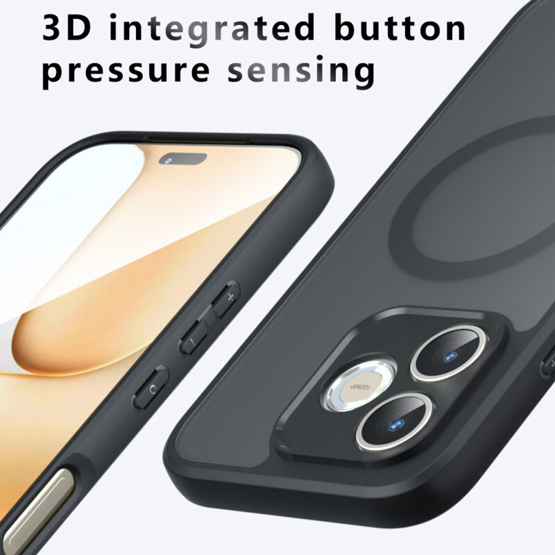 Husa Honor 600 Smart Techsuit PureFrost MagSafe, negru frost