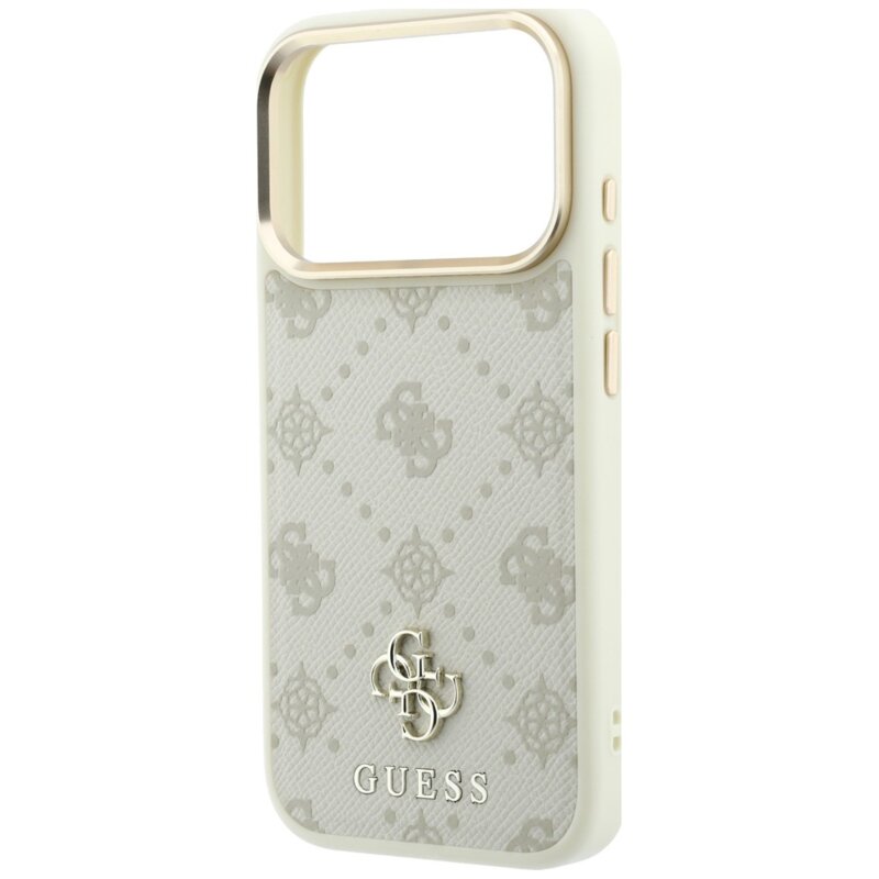 Husa iPhone 17 Pro Max Guess Peony 4G Small Logo MagSafe, bej, GUHMP18X6PGS4NPE