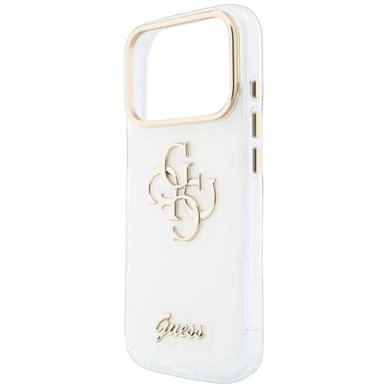 Husa Guess IML 4G Metal Script iPhone 17 Pro, alb, GUHCP18L5HC4MLSH