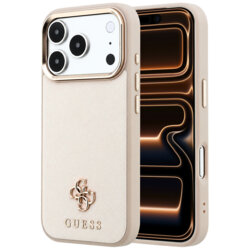 Husa Guess Saffiano Small 4G Classic MagSafe iPhone 17 Pro Max, bej, GUHMP18X6PSA4DME