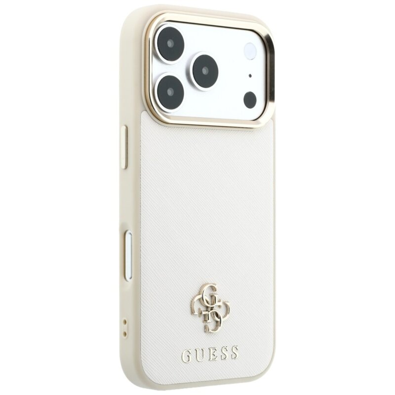 Husa Guess Saffiano Small 4G Classic MagSafe iPhone 17 Pro Max, bej, GUHMP18X6PSA4DME