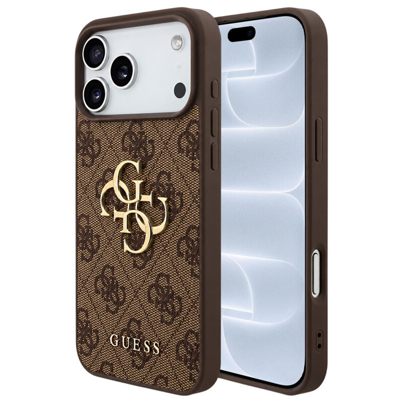 Husa originala Guess iPhone 18 Pro Hardcase 4G Big Logo, maro, GUHCP18L4GMGBR