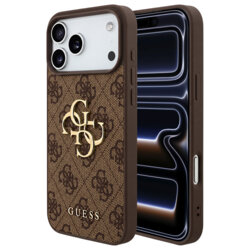 Husa originala Guess iPhone 17 Pro Hardcase 4G Big Logo, maro, GUHCP18L4GMGBR