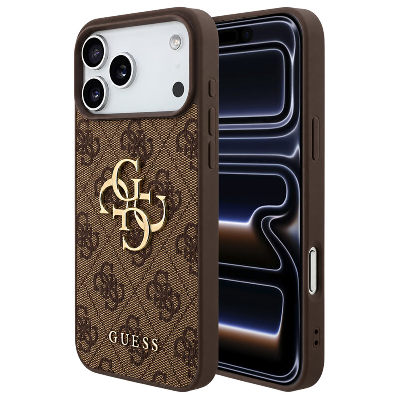 Husa originala Guess iPhone 17 Pro Hardcase 4G Big Logo, maro, GUHCP18L4GMGBR