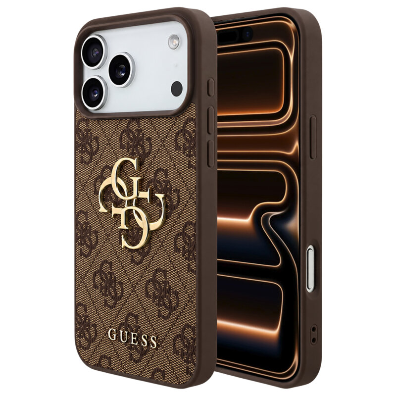 Husa originala Guess iPhone 17 Pro Max Hardcase 4G Big Logo, maro, GUHCP18X4GMGBR