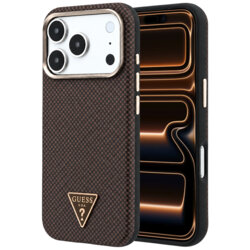 Husa originala Guess iPhone 17 Pro Max Kevlar Triangle Logo MagSafe, maro, GUHMP18X6PWKSGTW