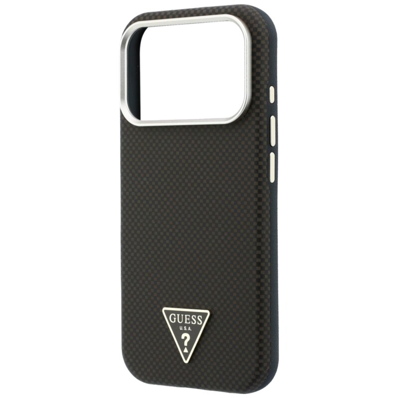 Husa originala Guess iPhone 17 Pro Max Kevlar Triangle Logo MagSafe, maro, GUHMP18X6PWKSGTW