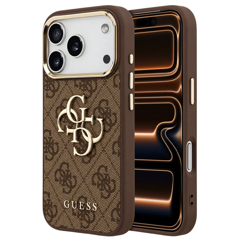 Husa originala Guess iPhone 17 Pro Max Hardcase 4G Big Classic Logo, maro, GUHCP18X4GMGCBR