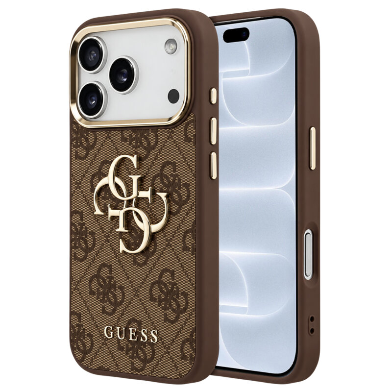 Husa originala Guess iPhone 18 Pro Hardcase 4G Big Classic Logo, maro, GUHCP18L4GMGCBR