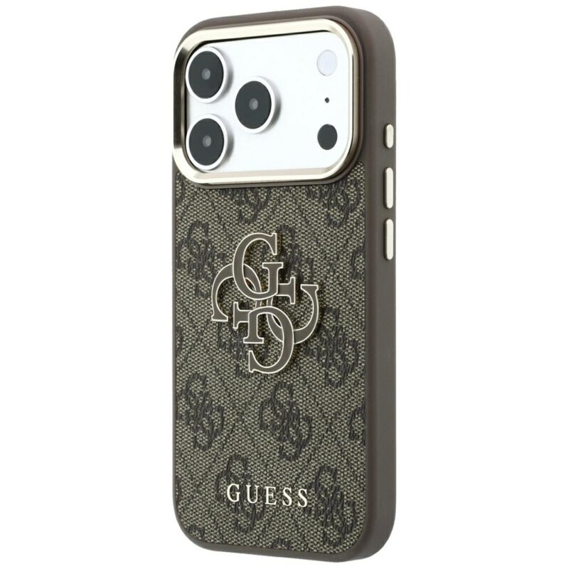 Husa originala Guess iPhone 17 Pro Hardcase 4G Big Resin Logo, maro, GUHCP18L6P4SRMLW