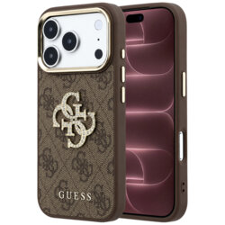 Husa originala Guess iPhone 18 Pro Max Hardcase 4G Big Strass Logo, maro, GUHCP18X6P4DSMLW