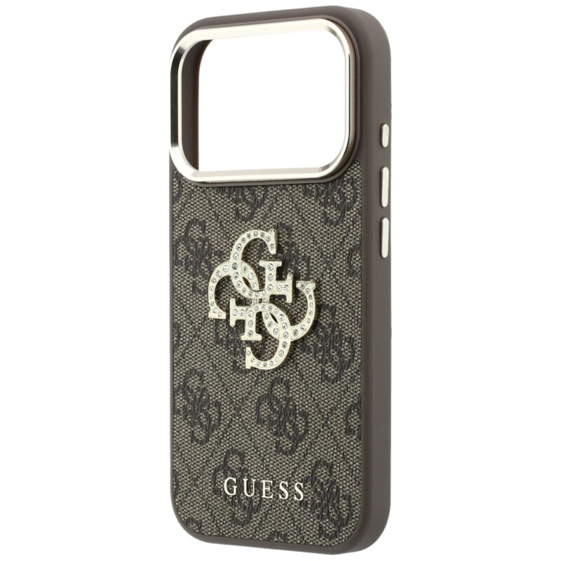 Husa originala Guess iPhone 17 Pro Max Hardcase 4G Big Strass Logo, maro, GUHCP18X6P4DSMLW