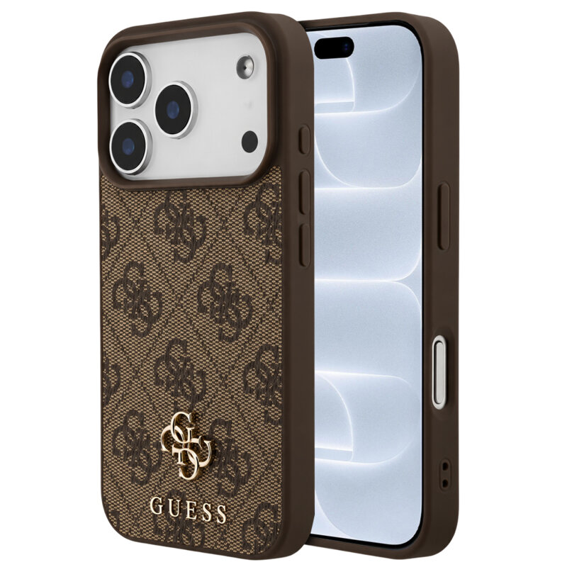 Husa originala Guess iPhone 18 Pro Hardcase 4G Small & Classic MagSafe, maro, GUHMP18LP4SM4MW