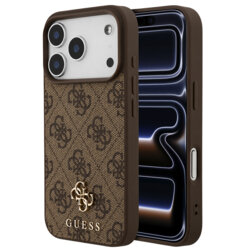 Husa originala Guess iPhone 17 Pro Hardcase 4G Small & Classic MagSafe, maro, GUHMP18LP4SM4MW