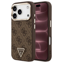 Husa originala Guess iPhone 18 Pro Max Hardcase 4G Triangle Logo MagSafe, maro, GUHMP18XP4GTDGMW
