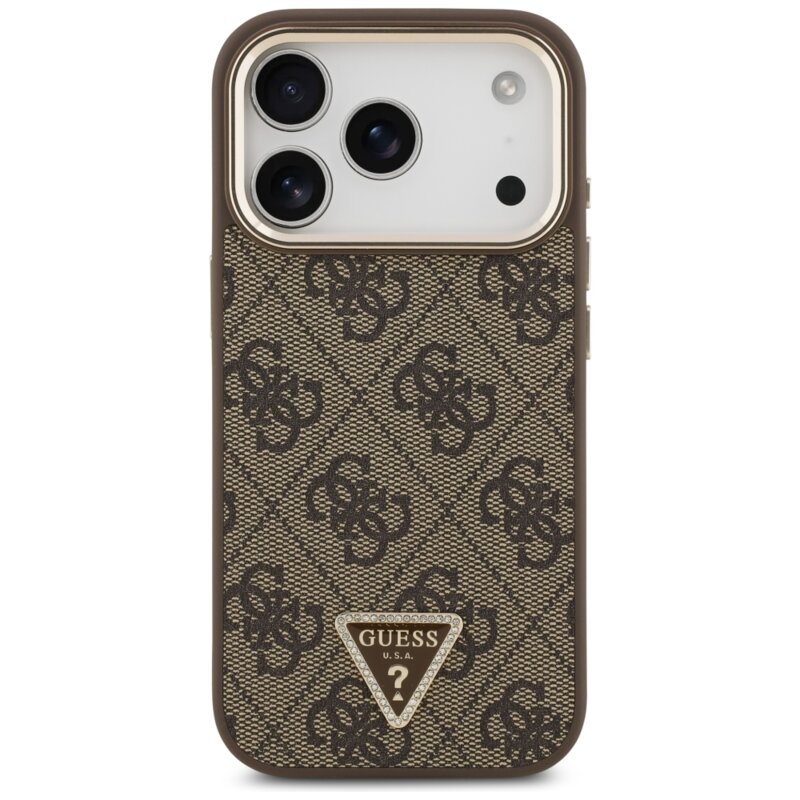 Husa originala Guess iPhone 17 Pro Max Hardcase 4G Triangle Logo MagSafe, maro, GUHMP18XP4GTDGMW