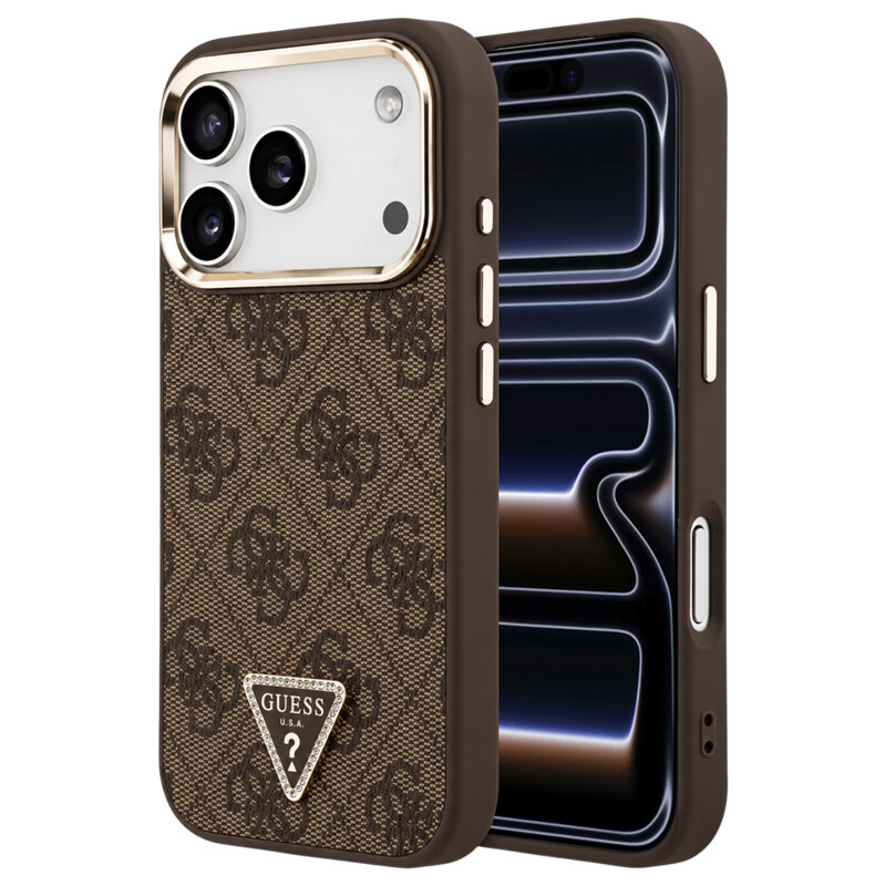 Husa originala Guess iPhone 17 Pro Hardcase 4G Triangle Logo MagSafe, maro, GUHMP18LP4GTDGMW