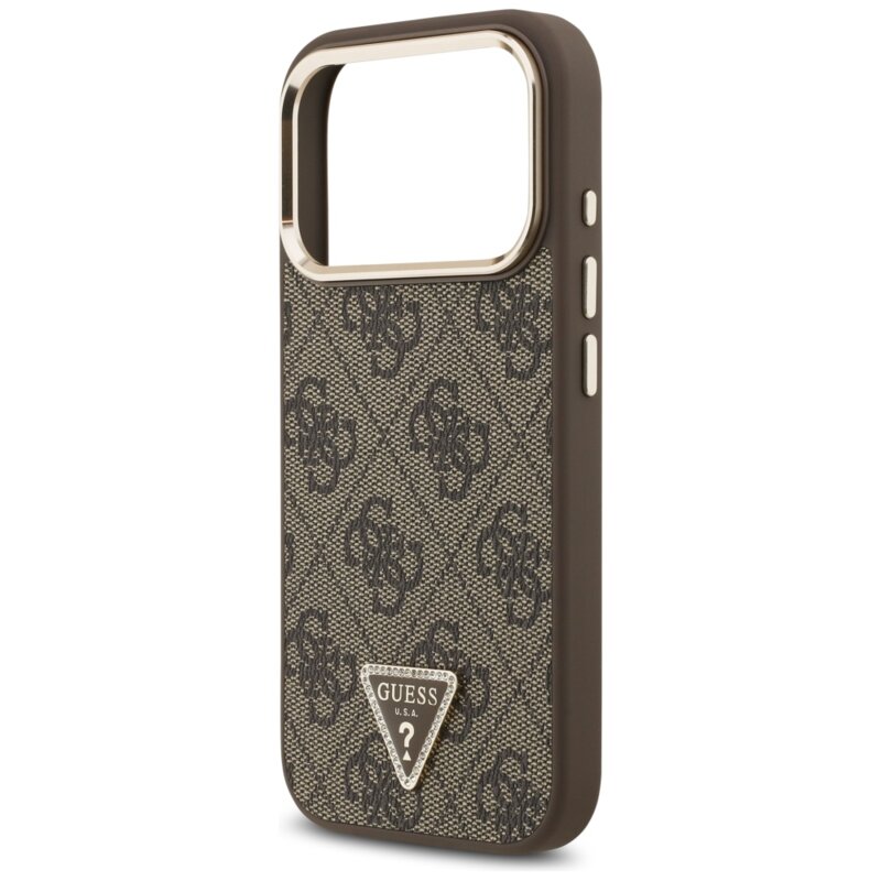 Husa originala Guess iPhone 17 Pro Hardcase 4G Triangle Logo MagSafe, maro, GUHMP18LP4GTDGMW