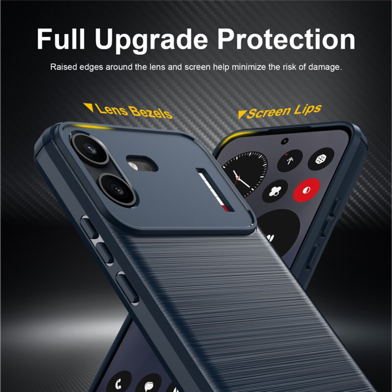 Husa Nothing Phone (4b) Techsuit Carbon Silicone, albastru