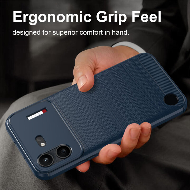 Husa Nothing Phone (4b) Techsuit Carbon Silicone, albastru