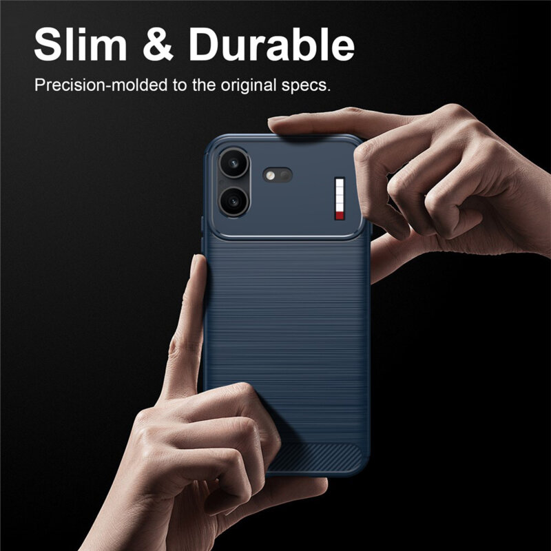 Husa Nothing Phone (4b) Techsuit Carbon Silicone, albastru