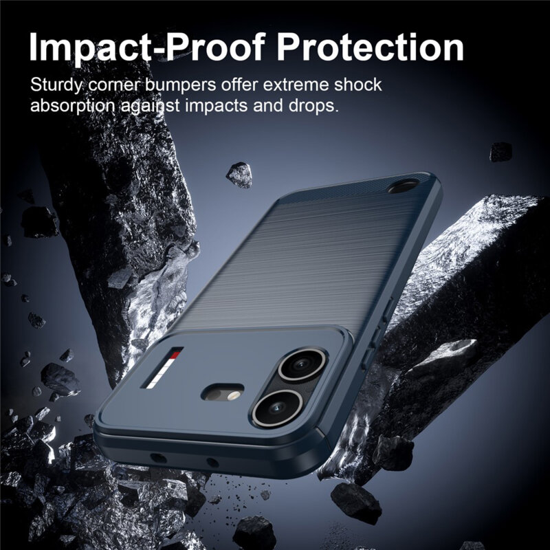 Husa Nothing Phone (4b) Techsuit Carbon Silicone, albastru