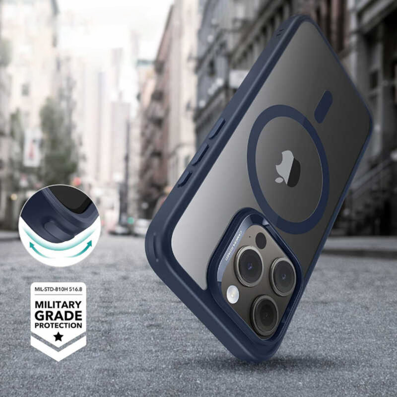 Husa iPhone 15 Pro Max ESR Classic Hybrid HaloLock, bleumarin/transparenta