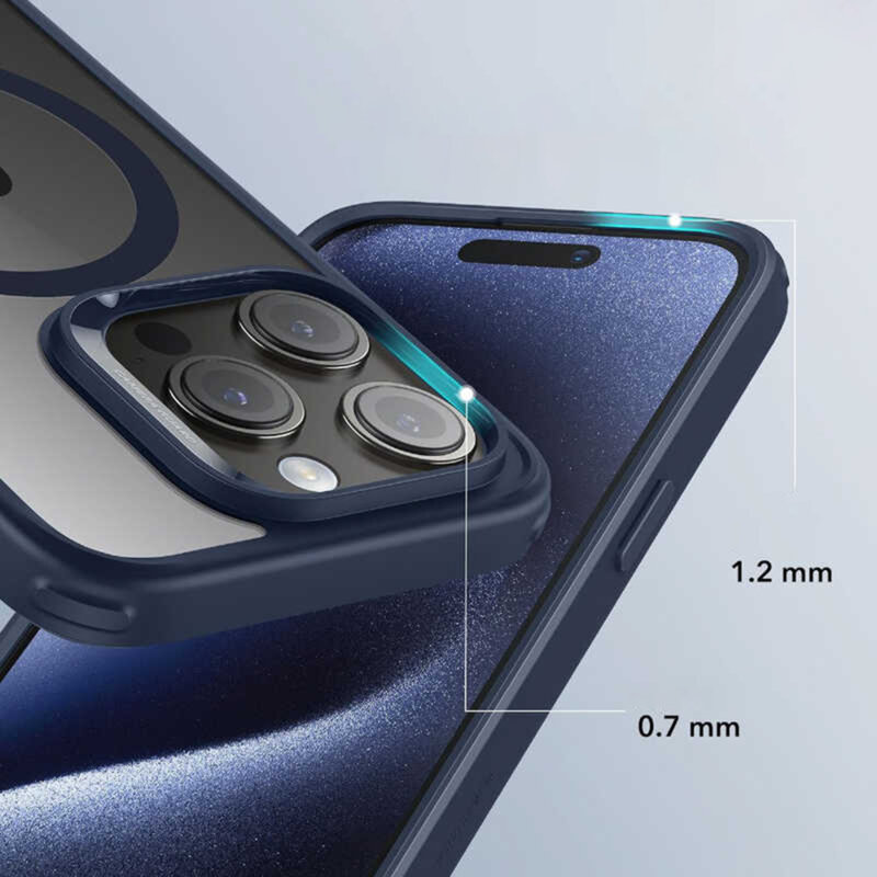 Husa iPhone 15 Pro Max ESR Classic Hybrid HaloLock, bleumarin/transparenta