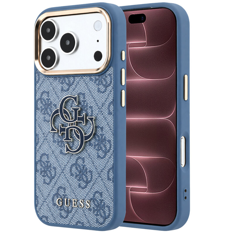 Husa originala Guess iPhone 18 Pro Max Hardcase 4G Big Resin Logo, albastru, GUHCP18X6P4SRMLB
