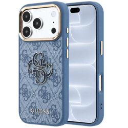 Husa originala Guess iPhone 18 Pro Hardcase 4G Big Resin Logo, albastru, GUHCP18L6P4SRMLB