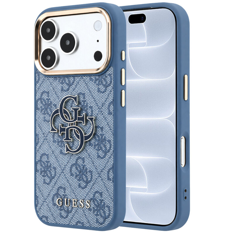Husa originala Guess iPhone 18 Pro Hardcase 4G Big Resin Logo, albastru, GUHCP18L6P4SRMLB