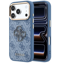 Husa originala Guess iPhone 17 Pro Hardcase 4G Big Resin Logo, albastru, GUHCP18L6P4SRMLB