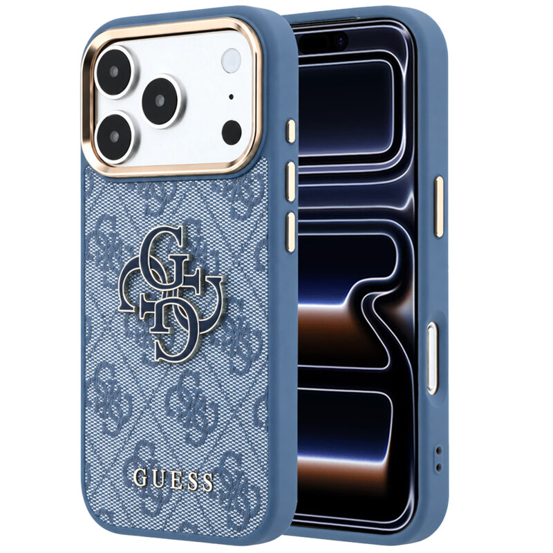 Husa originala Guess iPhone 17 Pro Hardcase 4G Big Resin Logo, albastru, GUHCP18L6P4SRMLB