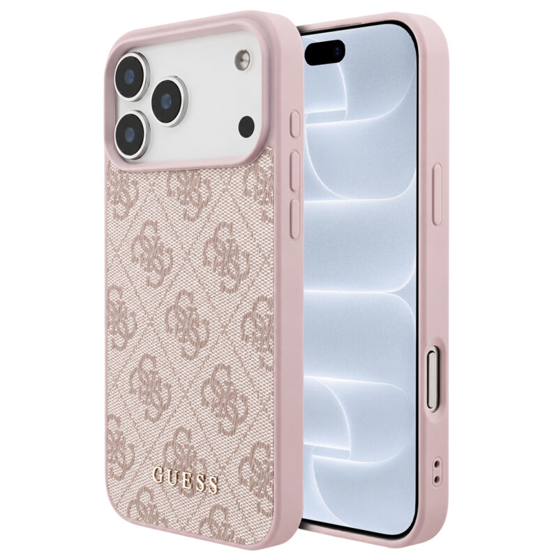 Husa originala Guess iPhone 18 Pro Hardcase 4G Classic Logo, roz, GUHCP18LG4GFPI