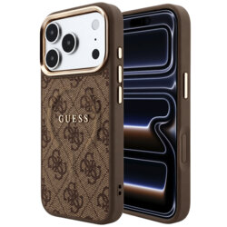 Husa Guess iPhone 17 Pro 4G Embossed Classic MagSafe, maro, GUHMP18LP4MSEGCW