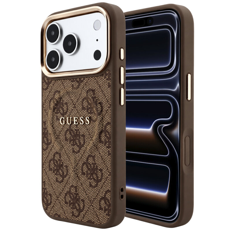 Husa Guess iPhone 17 Pro 4G Embossed Classic MagSafe, maro, GUHMP18LP4MSEGCW