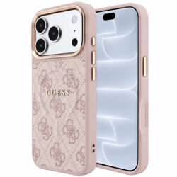 Husa Guess iPhone 18 Pro 4G Embossed Classic MagSafe, roz, GUHMP18LP4MSEGCP