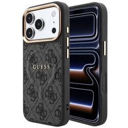 Husa Guess iPhone 17 Pro 4G Embossed Classic MagSafe, negru, GUHMP18LP4MSEGCK