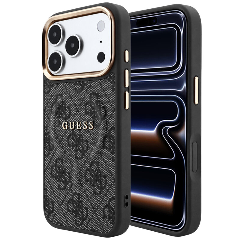 Husa Guess iPhone 17 Pro 4G Embossed Classic MagSafe, negru, GUHMP18LP4MSEGCK