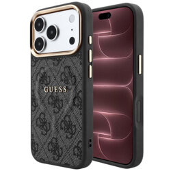 Husa Guess iPhone 18 Pro Max 4G Embossed Classic MagSafe, negru, GUHMP18XP4MSEGCK