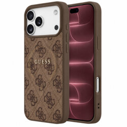 Husa Guess iPhone 18 Pro Max 4G Embossed Ring Classic Logo MagSafe, maro, GUHMP18XP4MSEGW