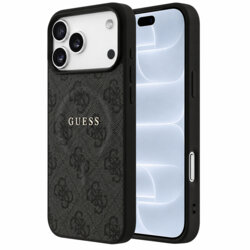 Husa Guess iPhone 18 Pro 4G Embossed Ring Classic Logo MagSafe, negru, GUHMP18LP4MSEGK