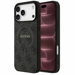 Husa Guess iPhone 18 Pro Max 4G Embossed Ring Classic Logo MagSafe, negru, GUHMP18XP4MSEGK