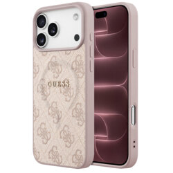 Husa Guess iPhone 18 Pro Max 4G Embossed Ring Classic Logo MagSafe, roz, GUHMP18XP4MSEGP