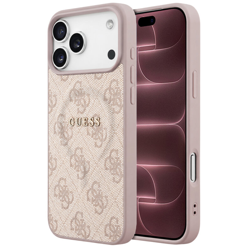 Husa Guess iPhone 18 Pro Max 4G Embossed Ring Classic Logo MagSafe, roz, GUHMP18XP4MSEGP