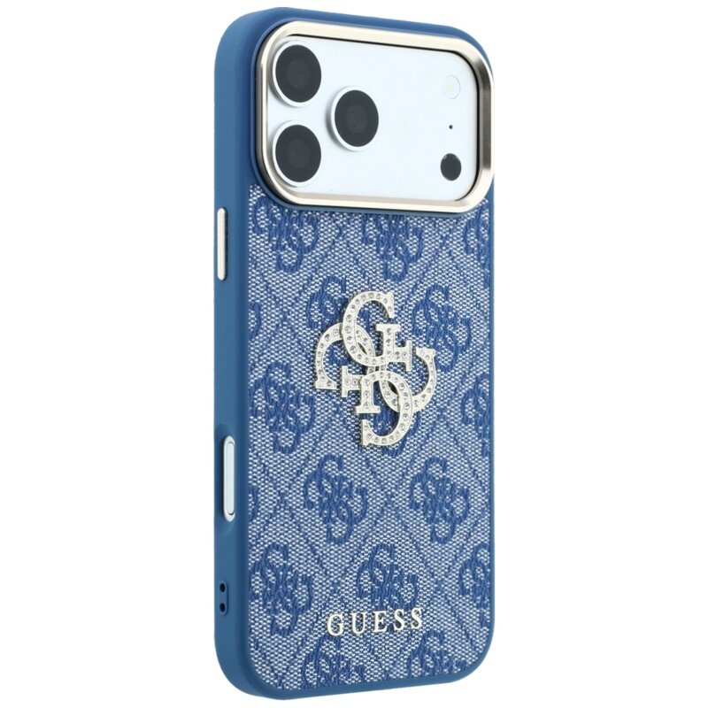 Husa originala Guess iPhone 17 Pro Hardcase 4G Big Strass Logo, albastru, GUHCP18L6P4DSMLB