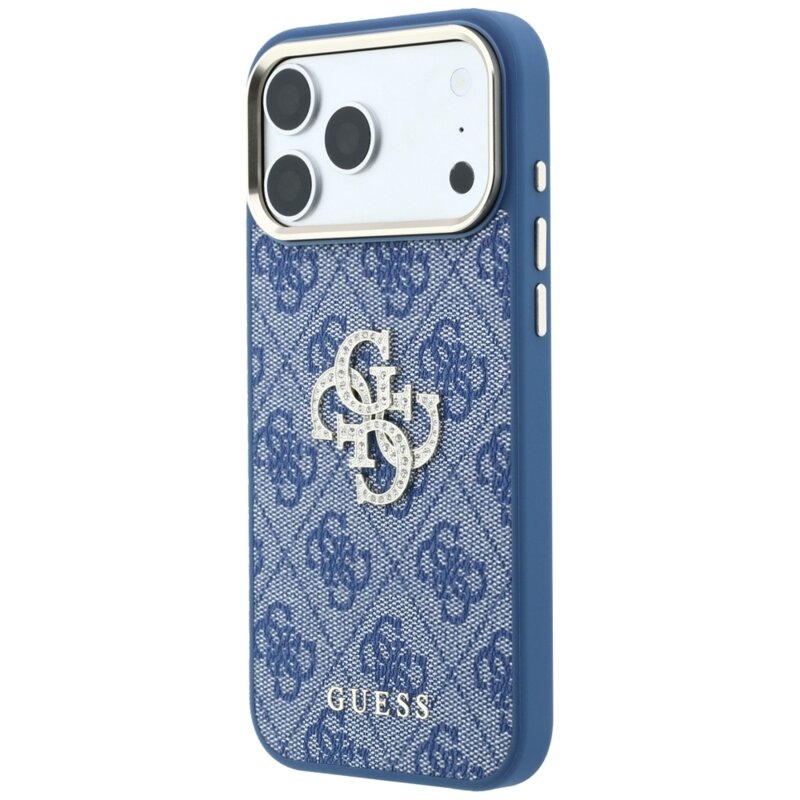 Husa originala Guess iPhone 17 Pro Max Hardcase 4G Big Strass Logo, albastru, GUHCP18X6P4DSMLB